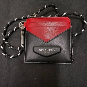 Givenchy keychain / card holder with cord